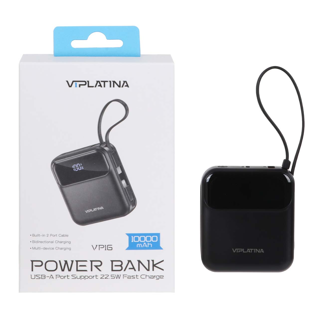 پاوربانک وی آی پلاتینا VIPLATINA VP16 ظرفیت 10000 میلی آمپر ساعت